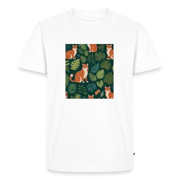Un renard parmi les feuilles - T-shirt Premium bio Homme - blanc - Devant - Nico (187cm)