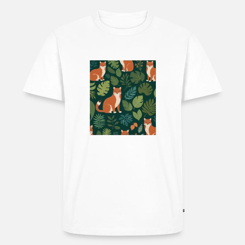 Ein Fuchs zwischen den Blättern - Männer Premium Bio T-Shirt - Weiß
