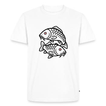 Icône de poisson carpe - T-shirt Premium bio Homme - blanc - Devant - Nico (187cm)