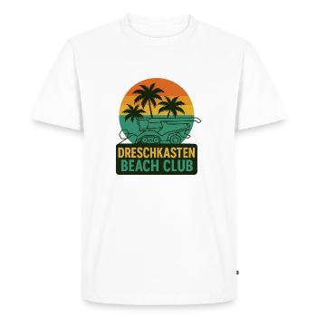 Threshing Box Beach Club - Men's Premium Organic T-Shirt - white - Front - Nico (187cm)