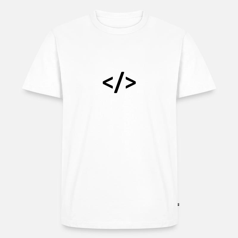 Coding - Männer Premium Bio T-Shirt - Weiß
