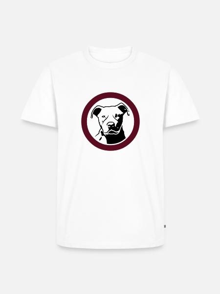 pitbull_head_circled_new - Männer Premium Bio T-Shirt - Weiß