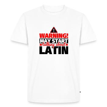 Dicton latin drôle - T-shirt Premium bio Homme - blanc - Devant - Nico (187cm)