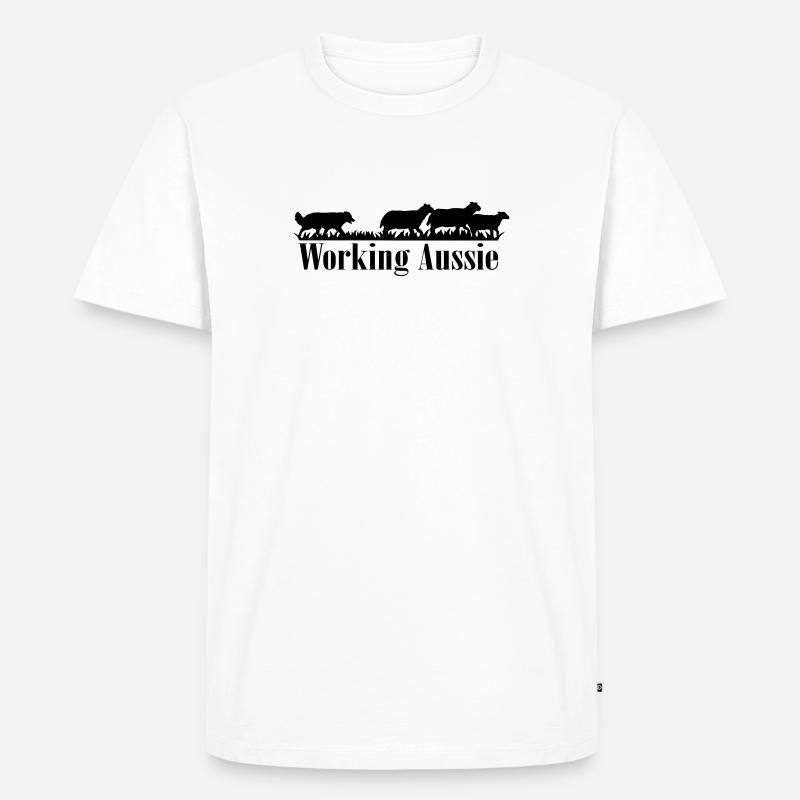Working Aussie - Männer Premium Bio T-Shirt - Weiß