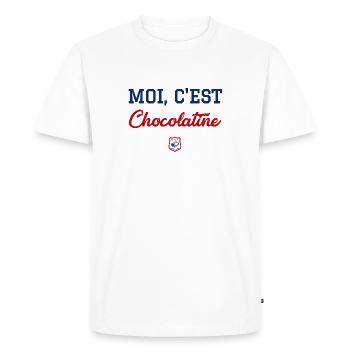 Moi, c'est Chocolatine - T-shirt Premium bio Homme - blanc - Devant - Nico (187cm)