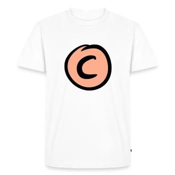 Copyright Marks. © Copy Symbol. Hand drawn. - Men's Premium Organic T-Shirt - white - Front - Nico (187cm)
