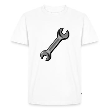 Clé / outil - T-shirt Premium bio Homme - blanc - Devant - Nico (187cm)