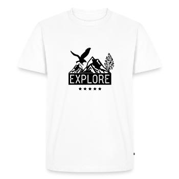 Explore - Men's Premium Organic T-Shirt - white - Front - Nico (187cm)