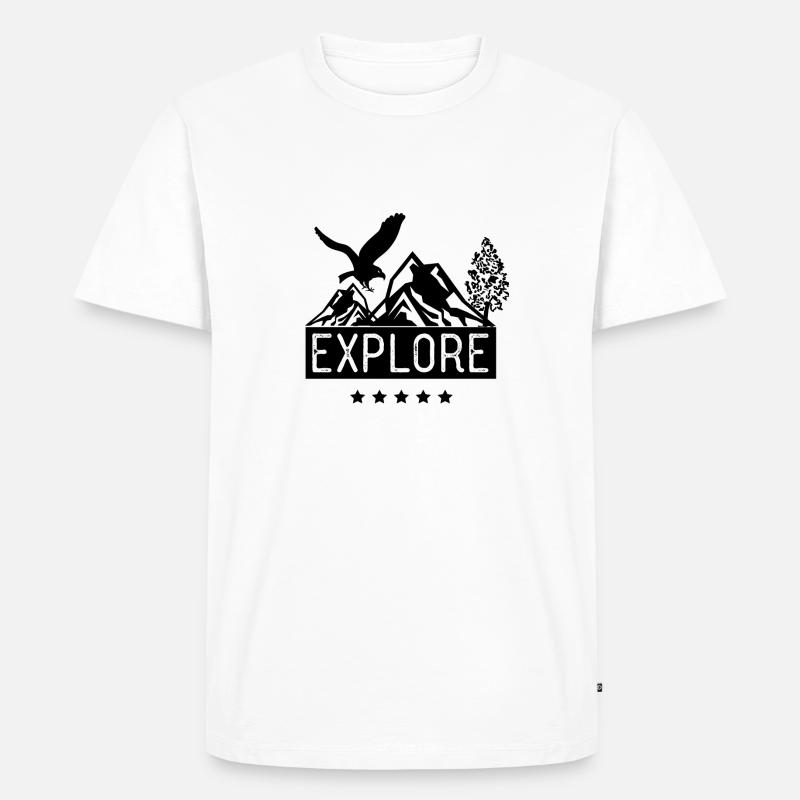 Explore - Männer Premium Bio T-Shirt - Weiß