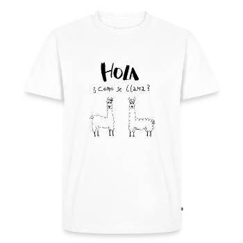 Lamas - Men's Premium Organic T-Shirt - white - Front - Nico (187cm)