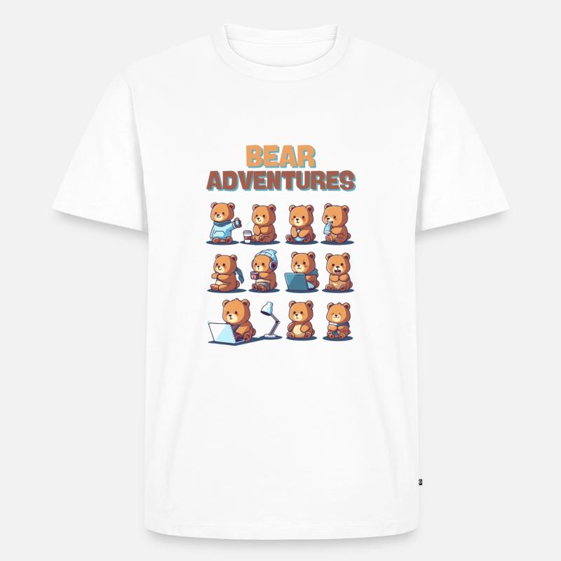 Bear Adventures - Männer Premium Bio T-Shirt - Weiß