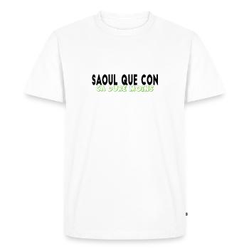 Alcool humour - T-shirt Premium bio Homme - blanc - Devant - Nico (187cm)