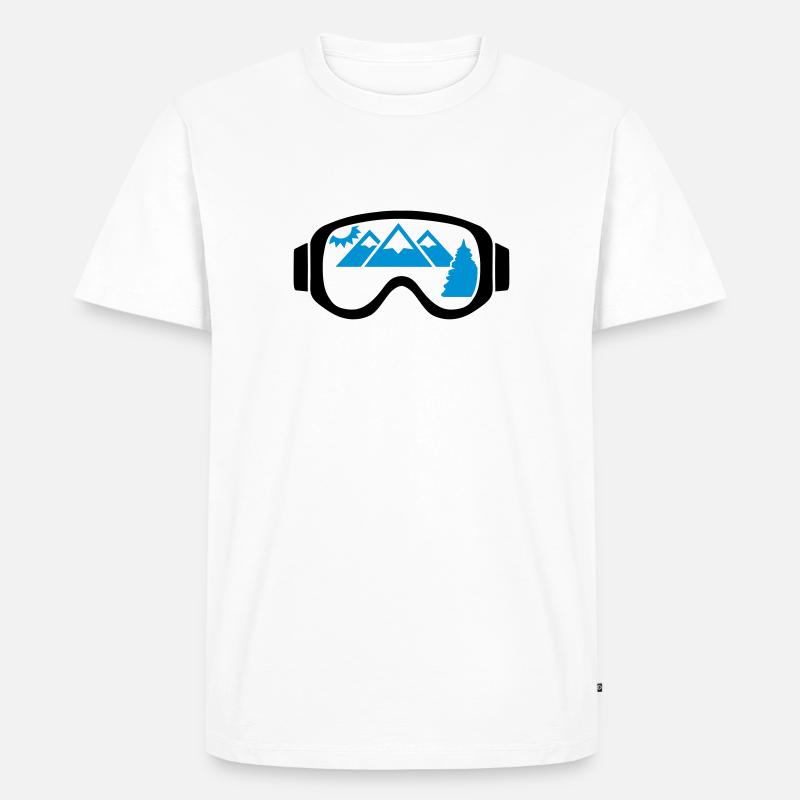 Skibrille - Männer Premium Bio T-Shirt - Weiß
