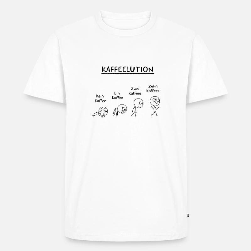Die Kaffeelution - Männer Premium Bio T-Shirt - Weiß