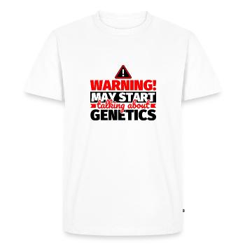 Genetics funny saying - Men's Premium Organic T-Shirt - white - Front - Nico (187cm)