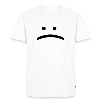 happy - Men's Premium Organic T-Shirt - white - Front - Nico (187cm)
