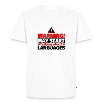 Langues drôles de dicton - T-shirt Premium bio Homme - blanc - Devant - Nico (187cm)
