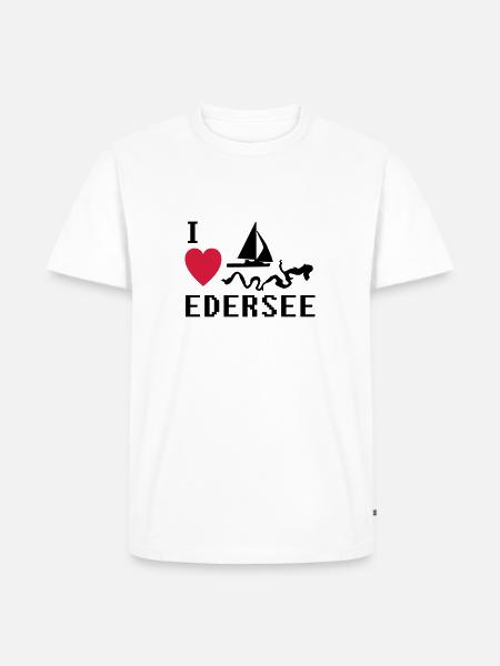 I love Edersee - Männer Premium Bio T-Shirt - Weiß