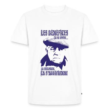 Jean Gabin - Le cave se rebiffe (Bleu) - T-shirt Premium bio Homme - blanc - Devant - Nico (187cm)