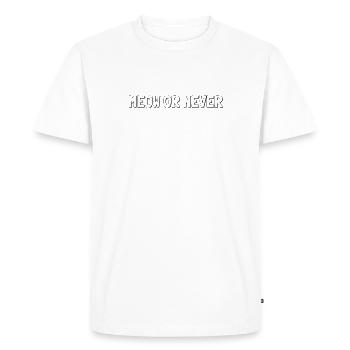 Miaou ou jamais - T-shirt Premium bio Homme - blanc - Devant - Nico (187cm)