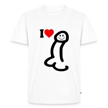 I love cock - Men's Premium Organic T-Shirt - white - Front - Nico (187cm)