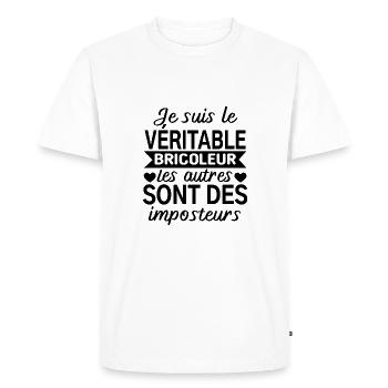 je suis le véritable bricoleur - cadeau bricoleur - T-shirt Premium bio Homme - blanc - Devant - Nico (187cm)