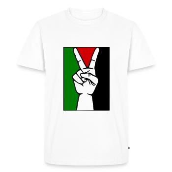 Free palestine - T-shirt Premium bio Homme - blanc - Devant - Nico (187cm)