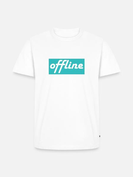 offline- blue white - Men's Premium Organic T-Shirt - white