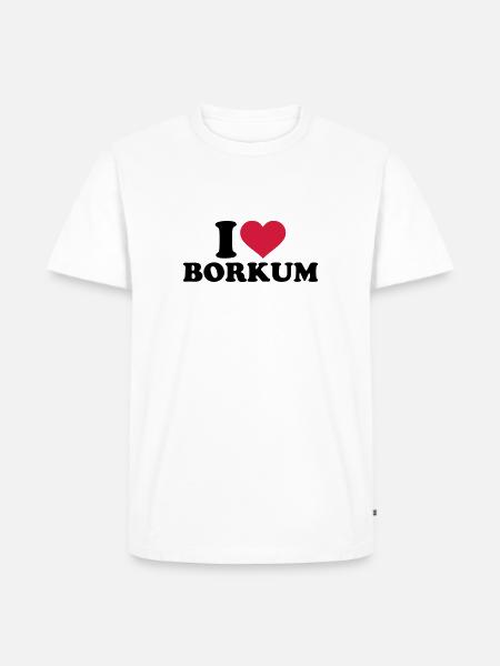 Borkum - Männer Premium Bio T-Shirt - Weiß