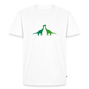 couple couple love 2 friends diplodocus long-neck - Men's Premium Organic T-Shirt - white - Front - Nico (187cm)