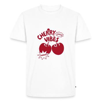 Cherry Vibes Cherries Trendy Cherry Streetwear - Men's Premium Organic T-Shirt - white - Front - Nico (187cm)