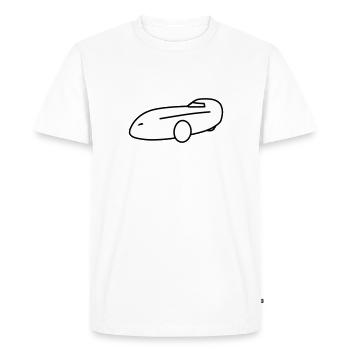 WAW Velomobil 2c - Männer Premium Bio T-Shirt - Weiß - Vorne - Nico (187cm)