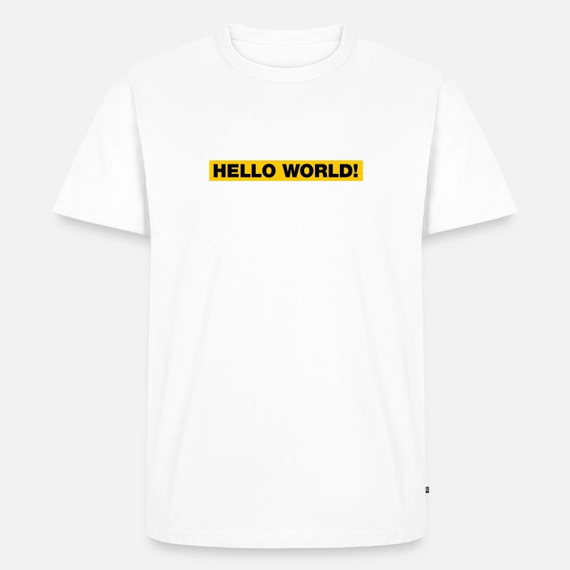 Hello World! - Männer Premium Bio T-Shirt - Weiß