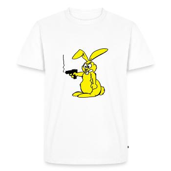 Lapin mitraillette - T-shirt Premium bio Homme - blanc - Devant - Nico (187cm)