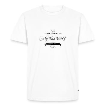 Only the Wild Retro logo - Men's Premium Organic T-Shirt - white - Front - Nico (187cm)