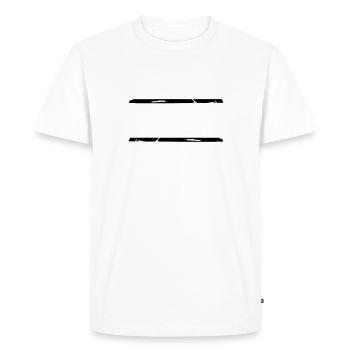 2 lignes coups de pinceau Graffiti - T-shirt Premium bio Homme - blanc - Devant - Nico (187cm)