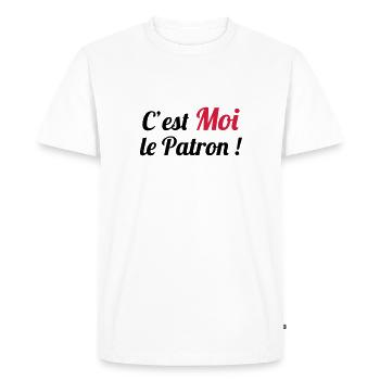 c'est MOI le Patron ! - T-shirt Premium bio Homme - blanc - Devant - Nico (187cm)