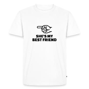She's my best friend - T-shirt Premium bio Homme - blanc - Devant - Nico (187cm)