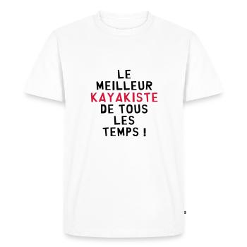Canoë / Canoéiste / Kayak / Kayakiste / Sport - T-shirt Premium bio Homme - blanc - Devant - Nico (187cm)