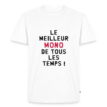 Moniteur / Monitrice / Mono / Formation / Ski - T-shirt Premium bio Homme - blanc - Devant - Nico (187cm)