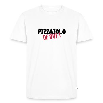 pizza / pizzaiolo / chef / italie / pizzaiola - T-shirt Premium bio Homme - blanc - Devant - Nico (187cm)