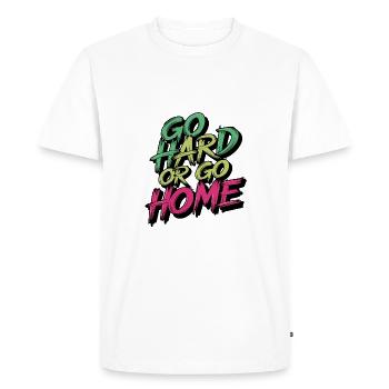 Conception motivante Faites-le - allez-y ou partez - T-shirt Premium bio Homme - blanc - Devant - Nico (187cm)