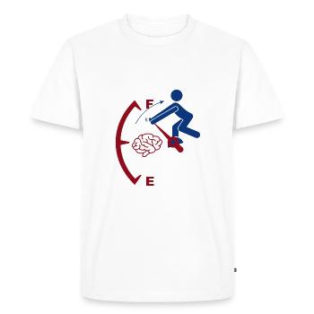 « Carburant cerveau chargé » - T-shirt Premium bio Homme - blanc - Devant - Nico (187cm)