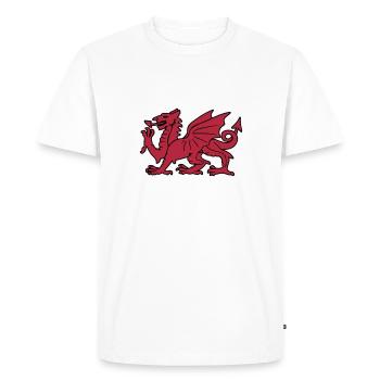 dragon rouge galois pays de Galles - T-shirt Premium bio Homme - blanc - Devant - Nico (187cm)