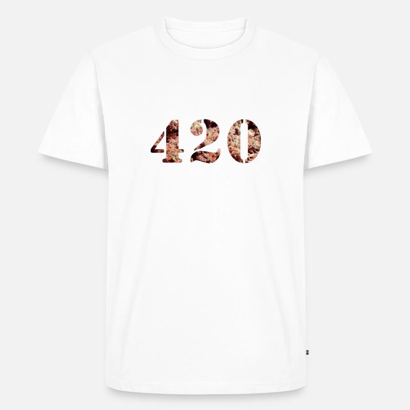 420 Weed - Männer Premium Bio T-Shirt - Weiß