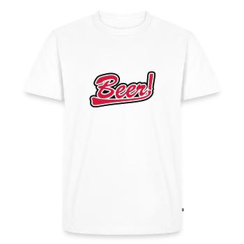 Bière - T-shirt Premium bio Homme - blanc - Devant - Nico (187cm)