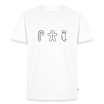 Candy cane - Gingerbread - Christmas stocking - Men's Premium Organic T-Shirt - white - Front - Nico (187cm)