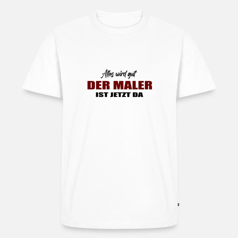 Maler - Männer Premium Bio T-Shirt - Weiß
