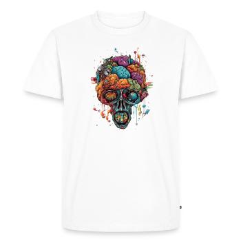 Crâne psychédélique surréaliste - T-shirt Premium bio Homme - blanc - Devant - Nico (187cm)