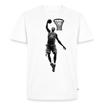 Dunking Basketteur Basket-ball Streetwear Design - T-shirt Premium bio Homme - blanc - Devant - Nico (187cm)